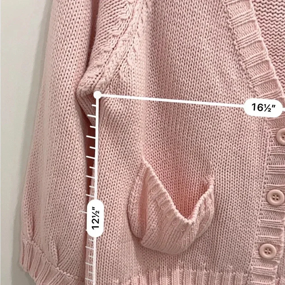 M-Ni Kawaii Japan Cute Pink Knit Cardigan Sweater
